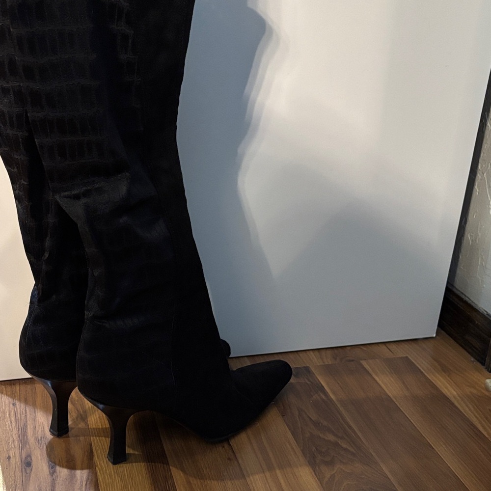 Chic Black Heeled Boots for Women